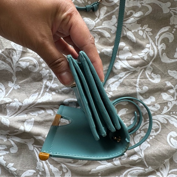 Charles & Keith - Teal Wallet with Removable, Adjustable Strap - Picture 7 of 10